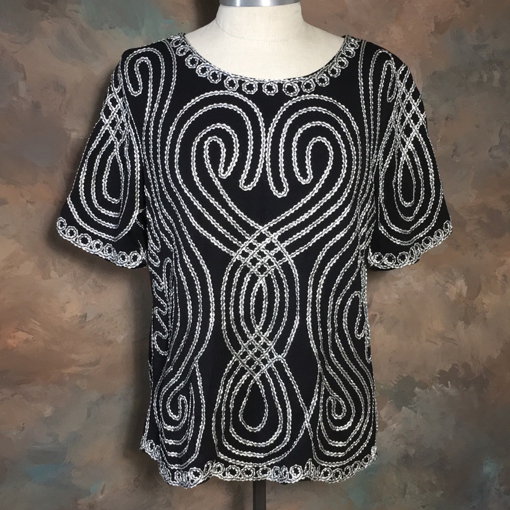 Black and sliver NWT top